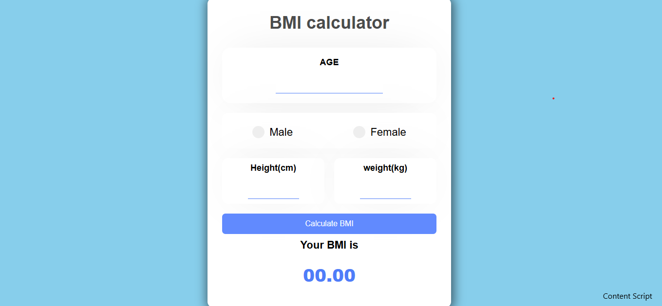 BMI Calculator Screenshot